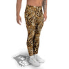 Patchwork Tiger Skin Print Pattern Men's Leggings-grizzshop