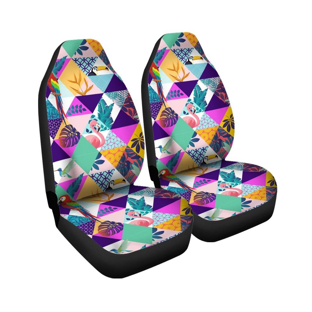 Patchwork Tropical Bird Print Car Seat Covers-grizzshop