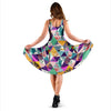 Patchwork Tropical Bird Print Dress-grizzshop