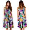 Patchwork Tropical Bird Print Dress-grizzshop