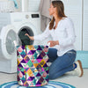 Patchwork Tropical Bird Print Laundry Basket-grizzshop