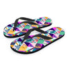 Patchwork Tropical Bird Print Men's Flip Flops-grizzshop