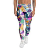 Patchwork Tropical Bird Print Men's Leggings-grizzshop