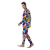 Patchwork Tropical Bird Print Men's Pajamas-grizzshop