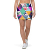 Patchwork Tropical Bird Print Mini Skirt-grizzshop