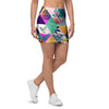 Patchwork Tropical Bird Print Mini Skirt-grizzshop