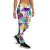 Patchwork Tropical Bird Print Women's Joggers-grizzshop