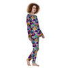 Patchwork Tropical Bird Print Women's Pajamas-grizzshop