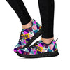 Patchwork Tropical Bird Print Women's Sneakers-grizzshop