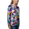 Patchwork Tropical Bird Print Women's Sweatshirt-grizzshop