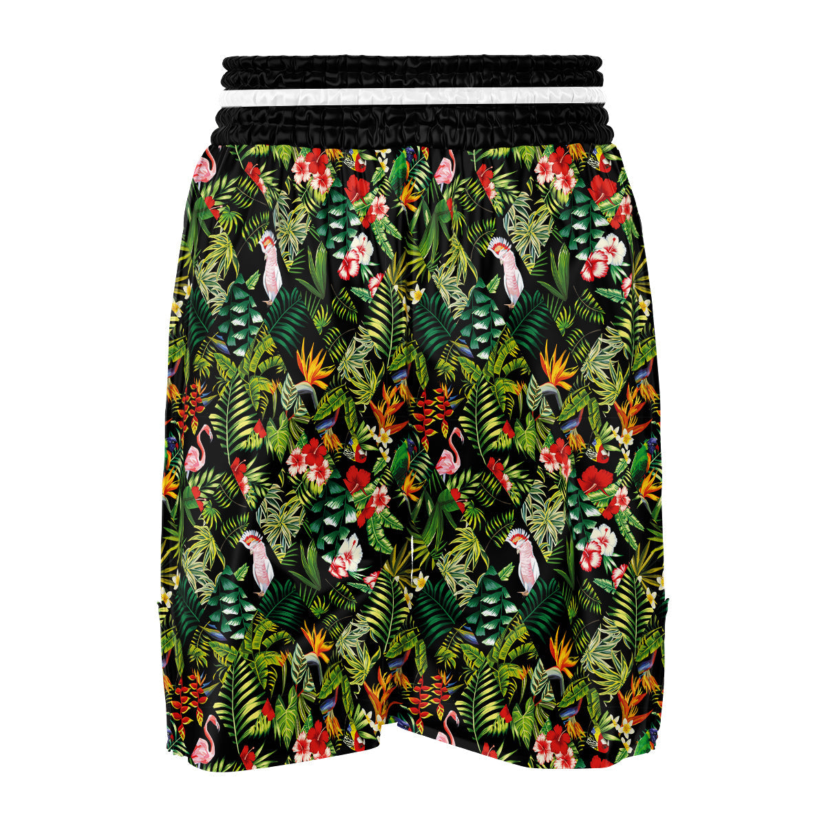 Patchwork Tropical Print Pattern Boxing Shorts-grizzshop