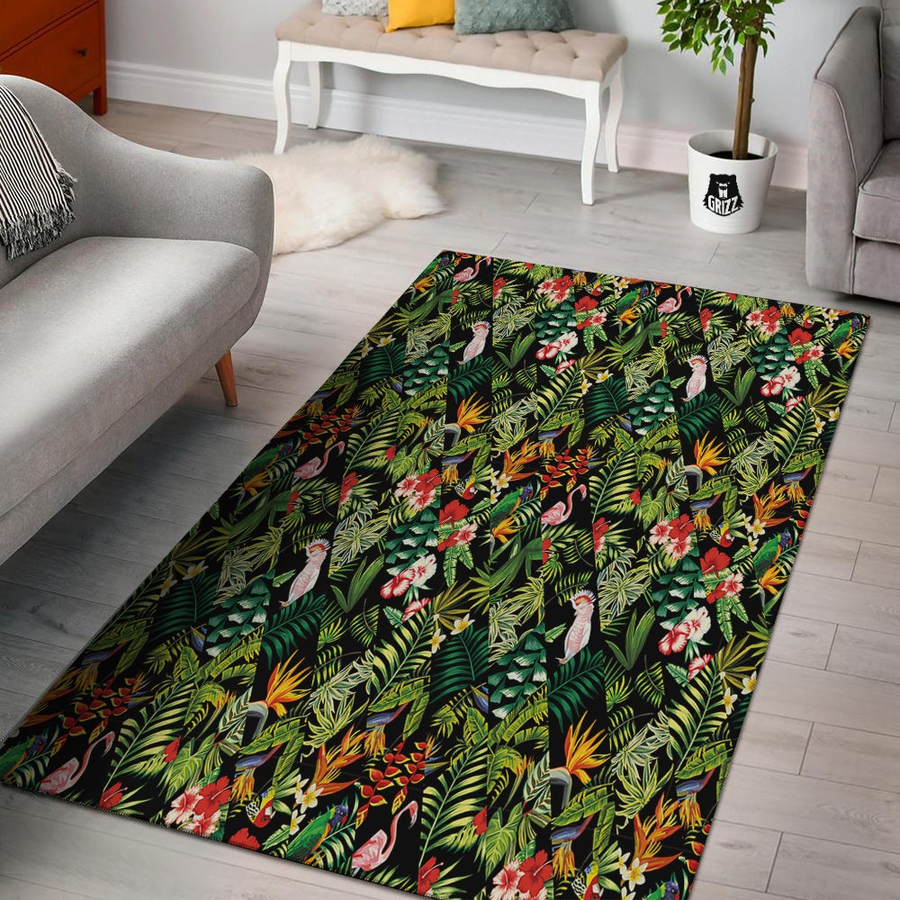 Patchwork Tropical Print Pattern Floor Mat-grizzshop