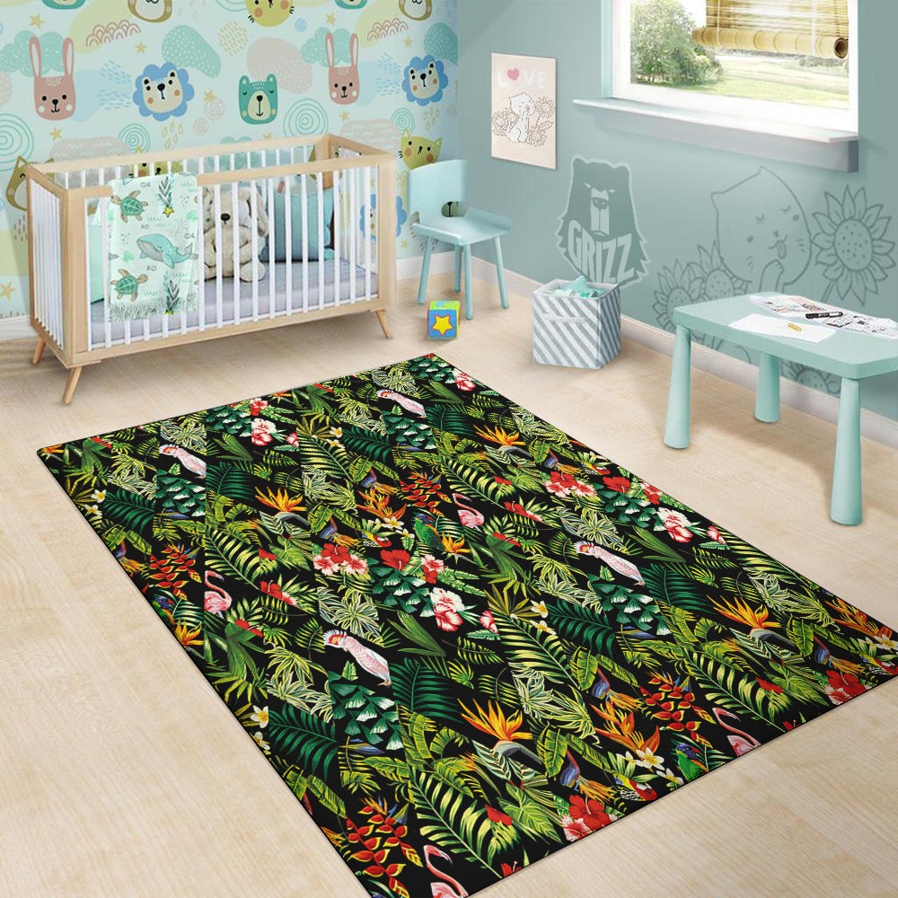 Patchwork Tropical Print Pattern Floor Mat-grizzshop