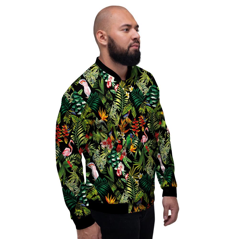 Patchwork Tropical Print Pattern Men's Bomber Jacket-grizzshop