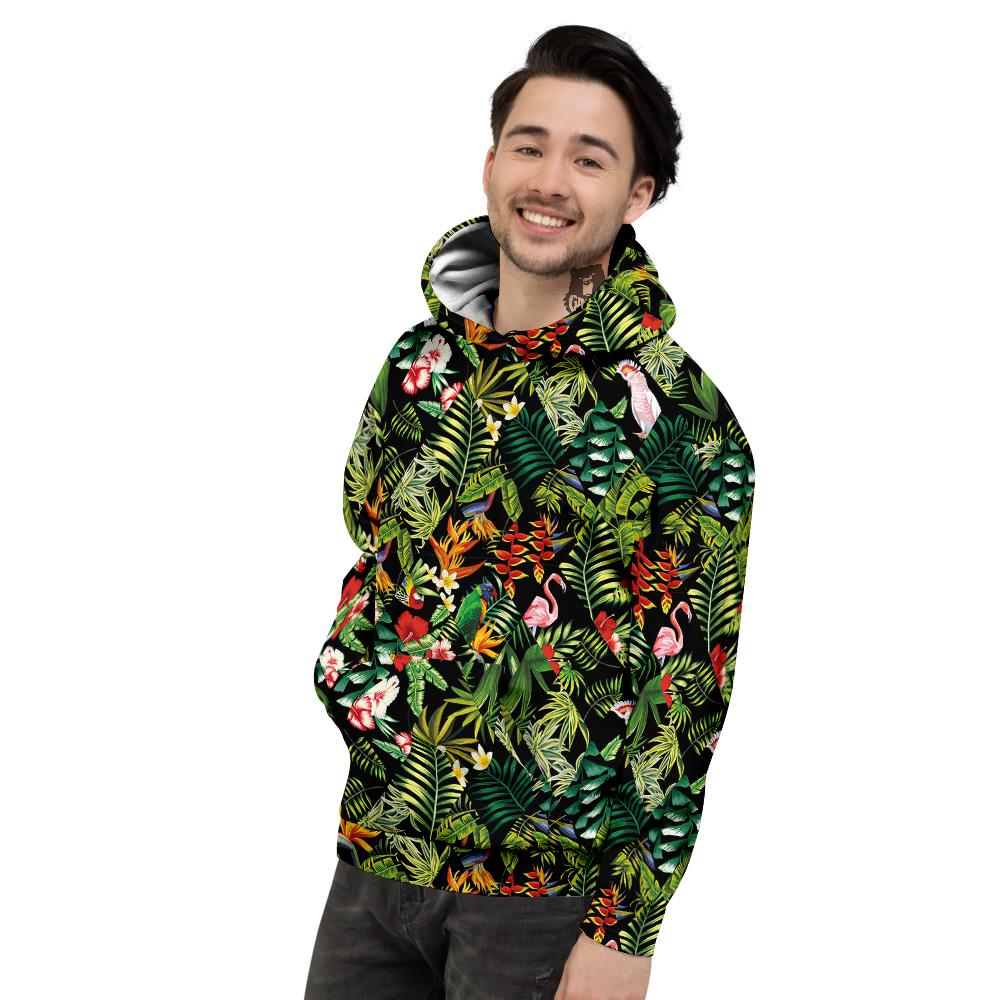 Patchwork Tropical Print Pattern Men's Hoodie-grizzshop