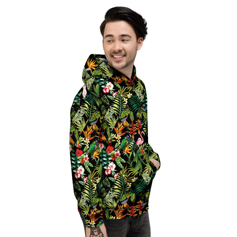 Patchwork Tropical Print Pattern Men's Hoodie-grizzshop