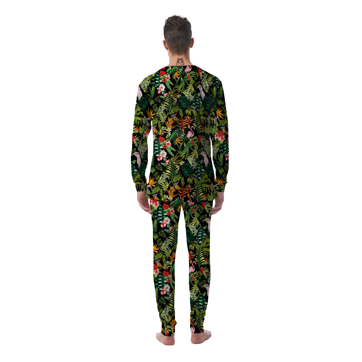 Patchwork Tropical Print Pattern Men's Pajamas-grizzshop