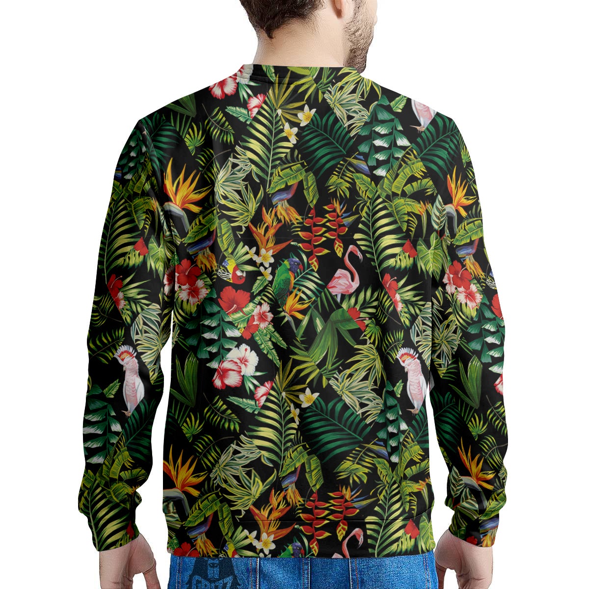 Patchwork Tropical Print Pattern Men's Sweatshirt-grizzshop