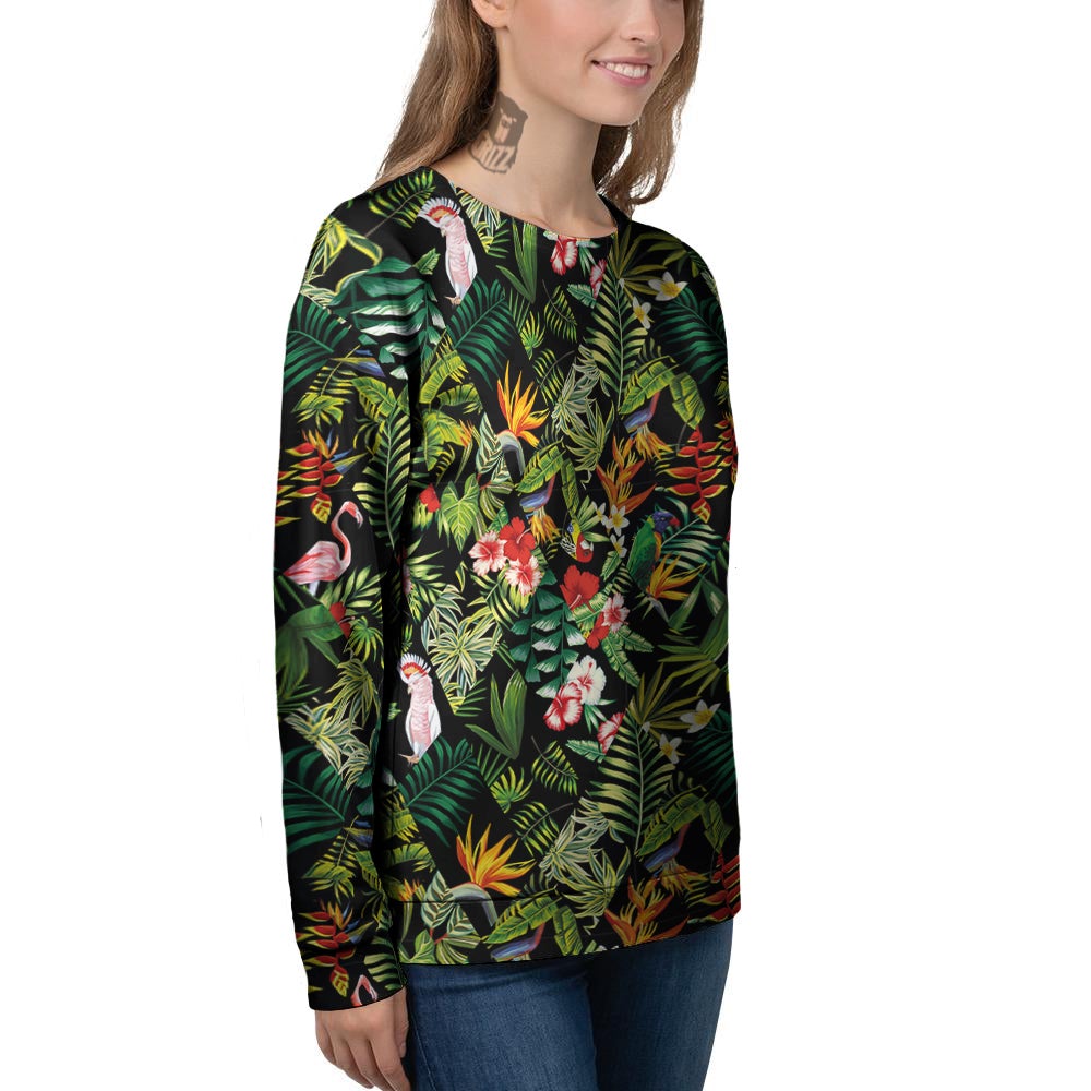 Patchwork Tropical Print Pattern Women's Sweatshirt-grizzshop