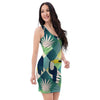 Patchwork Tropical Toucan Print Bodycon Dress-grizzshop