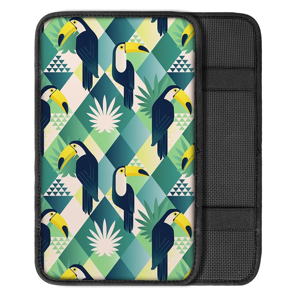 Patchwork Tropical Toucan Print Car Console Cover-grizzshop