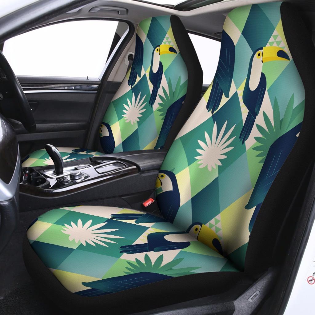Patchwork Tropical Toucan Print Car Seat Covers-grizzshop