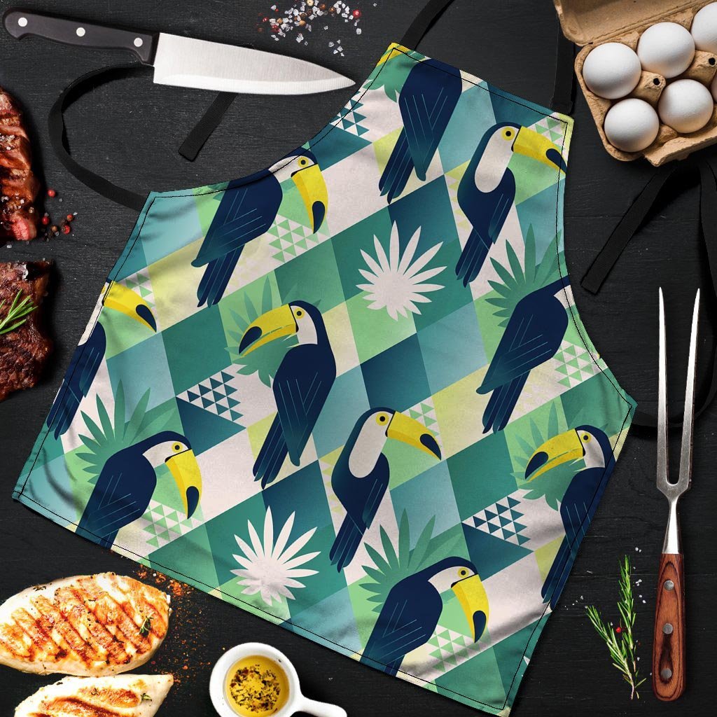 Patchwork Tropical Toucan Print Men's Apron-grizzshop
