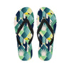 Patchwork Tropical Toucan Print Men's Flip Flops-grizzshop