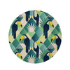 Patchwork Tropical Toucan Print Round Rug-grizzshop