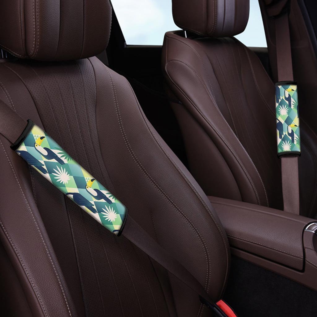 Patchwork Tropical Toucan Print Seat Belt Cover-grizzshop