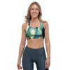 Patchwork Tropical Toucan Print Sports Bra-grizzshop