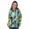 Patchwork Tropical Toucan Print Women's Hoodie-grizzshop