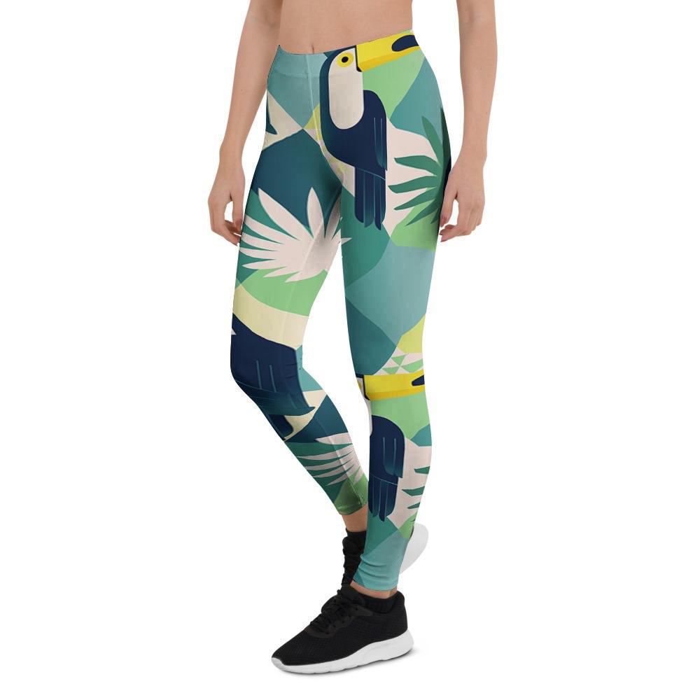 Patchwork Tropical Toucan Print Women's Leggings-grizzshop