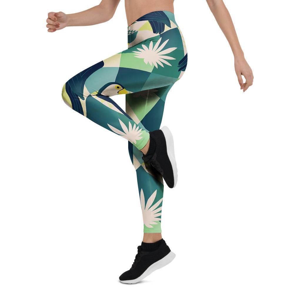 Patchwork Tropical Toucan Print Women's Leggings-grizzshop