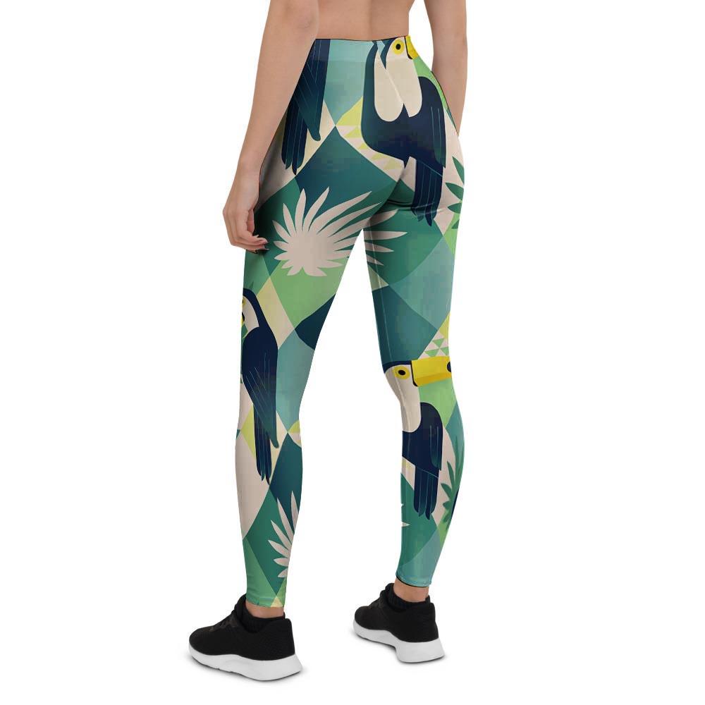 Patchwork Tropical Toucan Print Women's Leggings-grizzshop