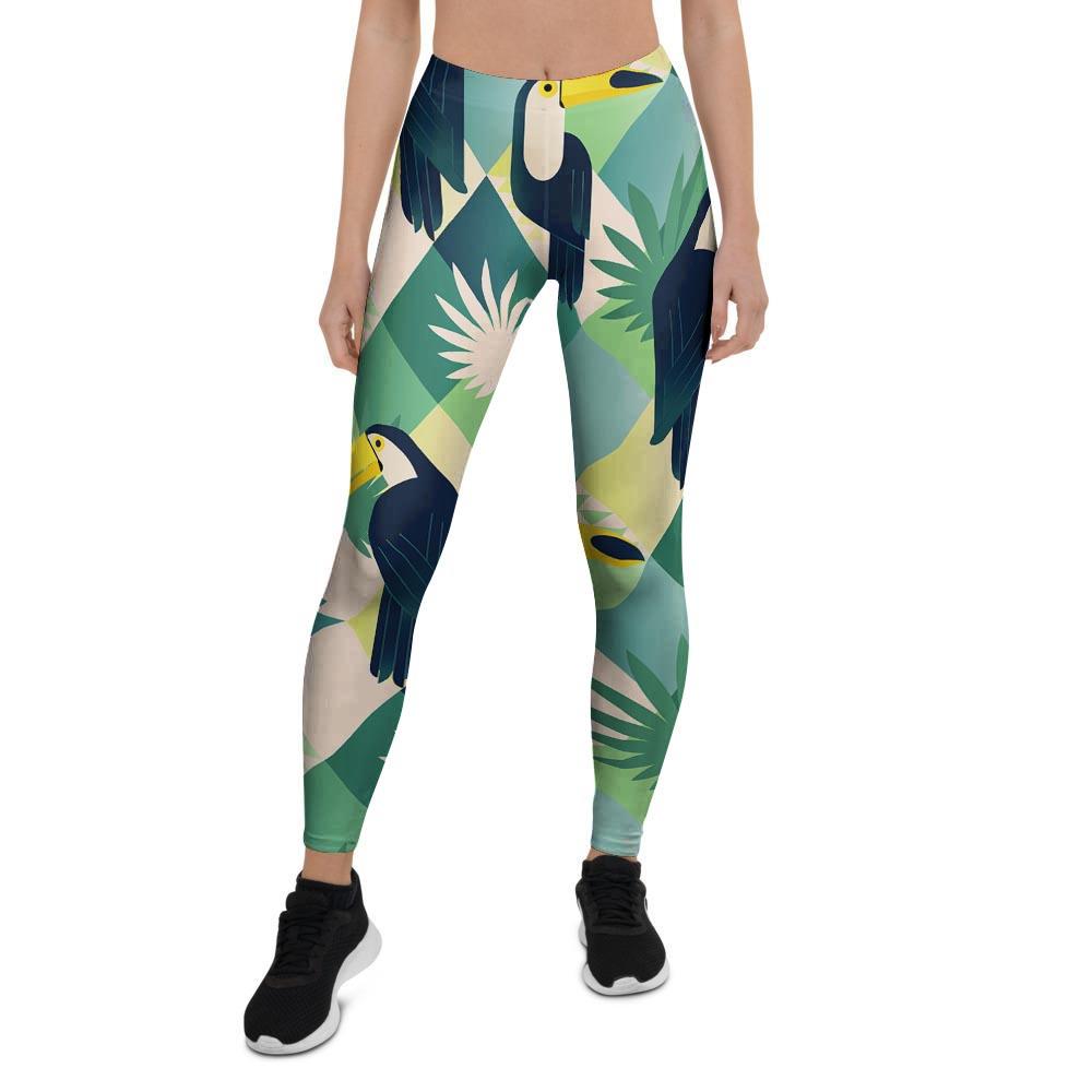 Patchwork Tropical Toucan Print Women's Leggings-grizzshop