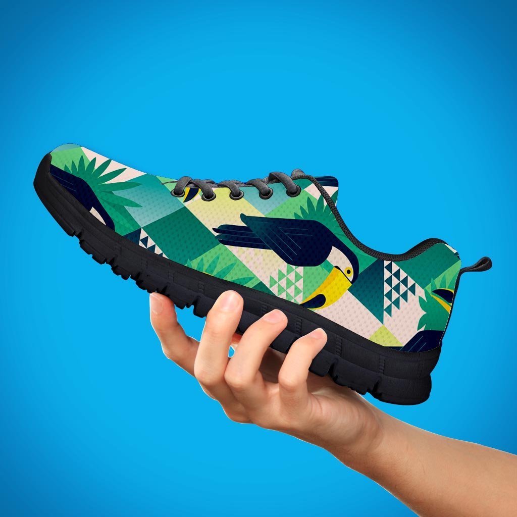 Patchwork Tropical Toucan Print Women's Sneakers-grizzshop