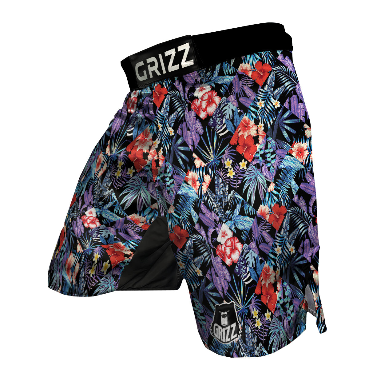 Patchwork Tropical Watercolor Print Pattern MMA Shorts-grizzshop
