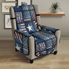 Patchwork USA Denim Print Pattern Armchair Protector-grizzshop