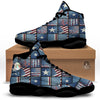 Patchwork USA Denim Print Pattern Black Basketball Shoes-grizzshop