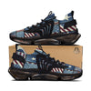 Patchwork USA Denim Print Pattern Black Gym Shoes-grizzshop