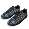 Patchwork USA Denim Print Pattern Black Low Top Sneakers-grizzshop