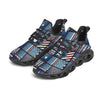 Patchwork USA Denim Print Pattern Black Running Shoes-grizzshop