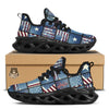 Patchwork USA Denim Print Pattern Black Running Shoes-grizzshop