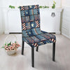 Patchwork USA Denim Print Pattern Dining Chair Slipcover-grizzshop