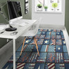 Patchwork USA Denim Print Pattern Floor Mat-grizzshop