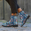 Patchwork USA Denim Print Pattern Leather Boots-grizzshop