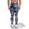 Patchwork USA Denim Print Pattern Men's Leggings-grizzshop