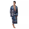 Patchwork USA Denim Print Pattern Men's Robe-grizzshop