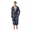 Patchwork USA Denim Print Pattern Men's Robe-grizzshop